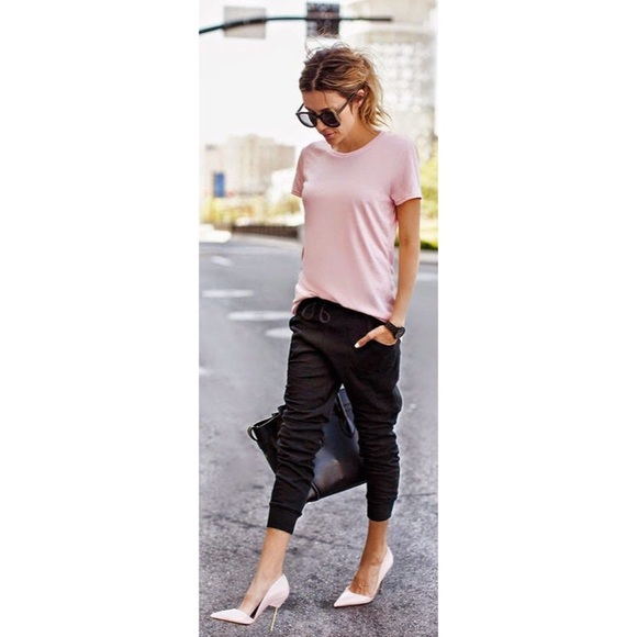 Vince Tops - Vince Baby Pink Scoop Neck Cozy Tee Shirt Large